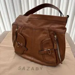 SAZABY サザビー レザー ハンドバッグ ブラウン