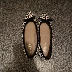 ☺*︎様 Talon レオパード　フラットバレエシューズ リボン付き　24cm
