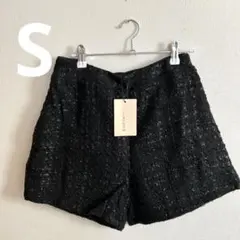 ズボン　パンツ　レディース　S 黒　ブラック　ショートズボン　ショートパンツ　短