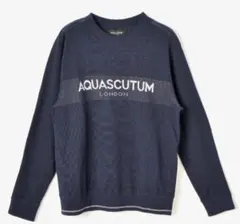 半額以下【新品タグ付き】アクアスキュータム　ゴルフ　クルーニット（ネイビー）