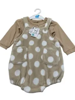 新品未使用 ベビー セットアップ 80 ドット ワンピース ロンパース 秋冬