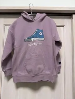 キッズ　CONVERSE パーカー パープル 裏起毛