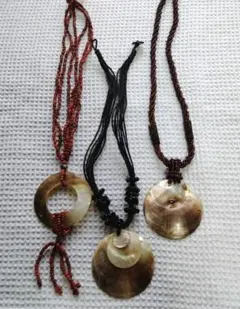 シェル製ネックレス 3点セット