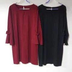 3L　ベルーナ　ベルスリーブワンピース2着セット