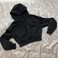 SHEIN ショート丈 クロップド丈　パーカー ブラック