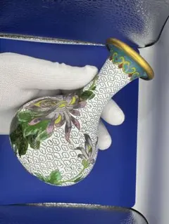 田村七宝 翡翠釉 花文 七宝焼花瓶 高さ25cm 尾張七宝 骨董品 - メルカリ