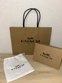 COACH ブラウン紙袋と小箱と巾着セット