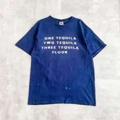 90s One tequila テキーラ ピンボケ メッセージ プリントTシャツ