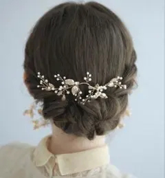 ヘッドドレス小枝パール髪飾りブライダルヘアアクセサリーキッズ発表会お呼ばれ