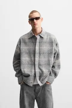 ZARA ポロ ニット シャツ ウール 長袖