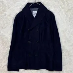 ネイビー　ウール混ピーコート ネイビー M シンプル　上品　きれいめ　秋冬　無地