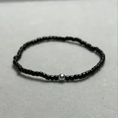 ビーズ　ブレスレット　ハンドメイド　黒　300