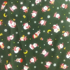 クリスマス柄　プリント生地　訳あり　グリーン　生地幅（約108cm）×100cm