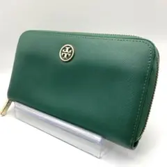 【美品】Tory Burch トリーバーチ 長財布 ラウンドファスナー 緑のサムネイル