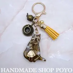 【専用】猫 オルゴナイト キーホルダー チャーム 天然石 10点 かわいい♡『黒猫キーホルダー』オルゴナイト ダルメシアンジャスパー