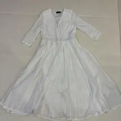 CHOCOA ホワイト ロングワンピース 七分袖　授乳服