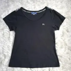 美品　バーバリーブルーレーベル ノバチェック フリルカットソー ホースロゴ 38