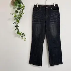 ［Les habits］ワイドデニムパンツ（M）ダークグレー カジュアル