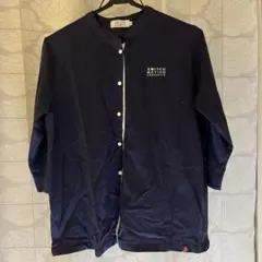5 CROCODILE スナップボタンシャツ 七分袖 ネイビー LLサイズ