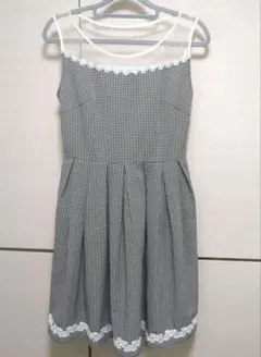 アロー ワンピース チェック柄 ガーリー フェミニン レース Mのサムネイル