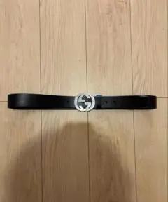 GUCCI インターロッキングG シルバーバックル レザーベルト 本革 swagのサムネイル