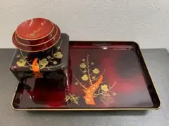 松竹梅蒔絵 四段重箱 お盆セット - メルカリ