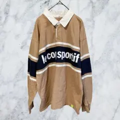 13026 ルコックスポルティフ ラガーシャツ M ベージュ スポーツMIX