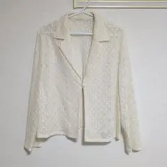 アイボリー レース カーディガン 長袖