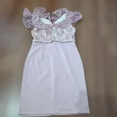 大人気　ピンク タイト 花柄 フリル キャバ ドレス Sサイズ
