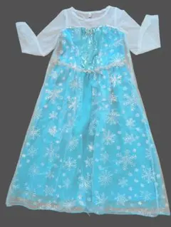 アナと雪の女王　水色 雪の結晶 プリンセスコスチューム140
