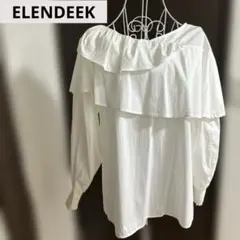 ELENDEEK ラッフルカラー 長袖ブラウス ホワイト Fのサムネイル