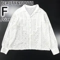 BEAUTY&YOUTH ドッキングレース オープンカラーシャツ ホワイト F