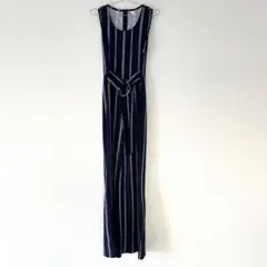 ストライプ ノースリーブ サロペット