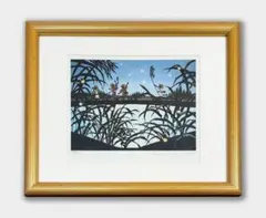 藤城清治「日本の愛唱歌・6月 ほたるこい」レフグラフ 影絵 版画 #925-6