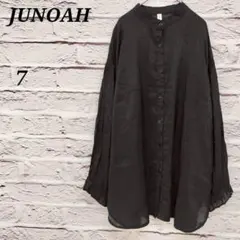 ジュノア 【7】 長袖チュニックブラウス オーバーサイズ バンドカラー 光沢感のサムネイル