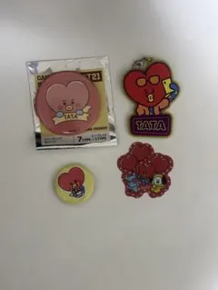 BT21 TATA キーホルダー 缶バッジ シール まとめ売り　bts v