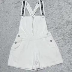 Love toxic デニムサロペットショート丈オーバーオール［140］ホワイト