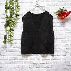 【UNIQLO】 ユニクロ (L) 3DスフレヤーンVネックベスト レディース