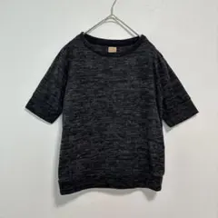 【ZARA TRAFALUC】サマーニット カットソー M 黒 総柄 ほつれ有のサムネイル