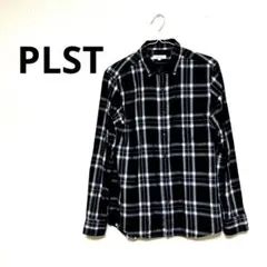 PLST チェック柄シャツ ネイビー系 Sサイズのサムネイル