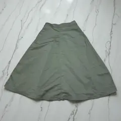 ユニクロ サーキュラースカート L オリーブ カーキ フレア ロング
