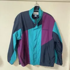 Columbia ナイロンジャケット Lサイズ ネイビー/ターコイズ/パープル