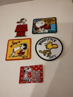 スヌーピーワッペン＆タグ5点セット　ウッドストック