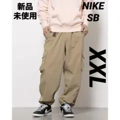 新品ベージュ カーゴパンツ ルーズフィットXXLサイズ