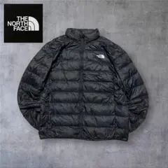 【1418】 希少韓国規格ザノースフェイスライトダウンジャケットXL黒刺繍ロゴ