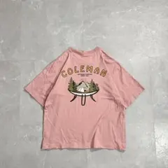 Coleman tシャツ ピンク系 アウトドア 古着 バックプリント キャンプのサムネイル