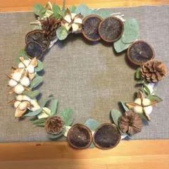 ハンドメイド　クリスマスリース　ドライフラワー