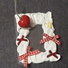 ホイップデコ トレカケース 白 赤 ホワイト レッド チェリー リボン