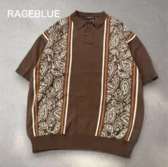 新品RAGEBLUE ペイズリーニットポロのサムネイル