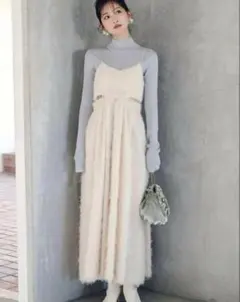 美品LILYBROWN リリーブラウン 3wayシャギーワンピース　アイボリー